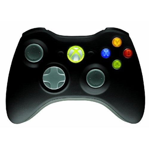 CONTROLLER: WIRELESS (BLACK) - XBOX 360: CONTROLLER