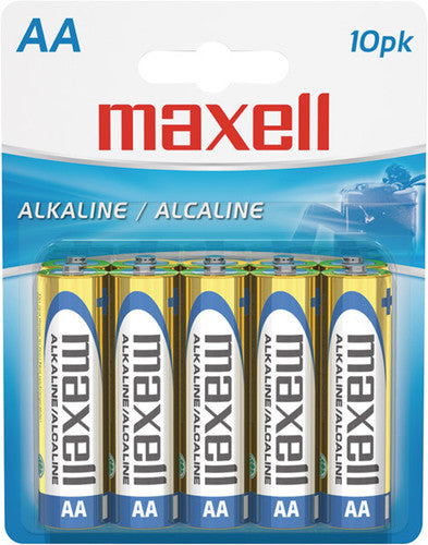 AA: 10 PACK (ALKALINE) - MAXELL BATTERIES AA
