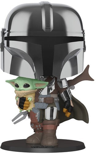 MANDALORIAN W/ CHILD (380: CHROME: 10") - FUNKO: POP! (STAR WARS)