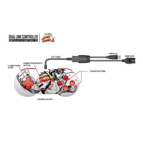 CONTROLLER: WIRED (STREET FIGHTER 2) - SNES/PC/MAC: CONTROLLER