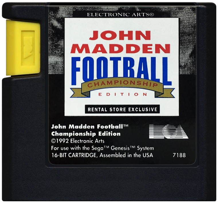 JOHN MADDEN FOOTBALL CHAMPIONSHIP ED - SEGA GENESIS