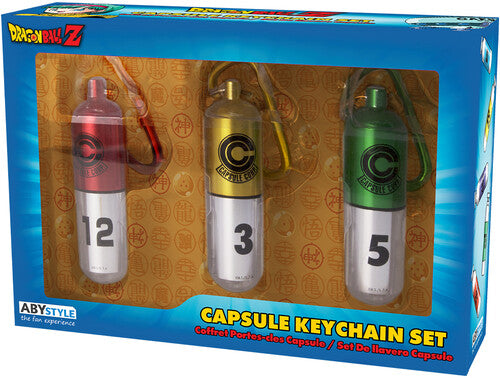 KEYCHAIN SET: CAPSULES (3 PACK; R, Y, G) - DRAGONBALL Z